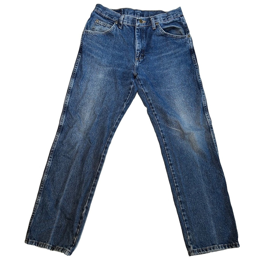 Wrangler Jeans Mens Regular Fit Straight Dark Blue Stretch Cotton Men's 32x30